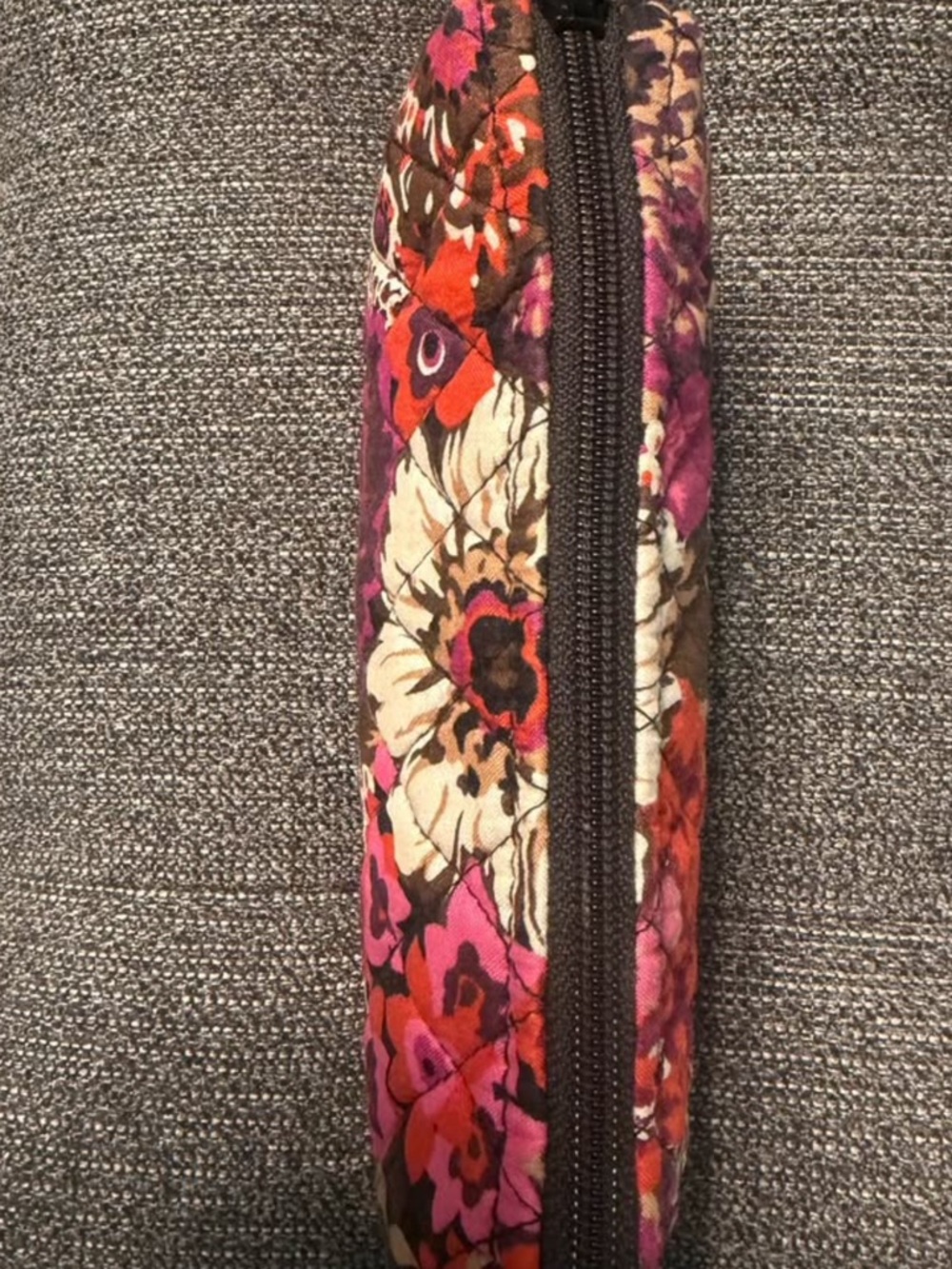 Vera Bradley Quilted Floral Cosmetic Pouch - Pink, Orange & Cream